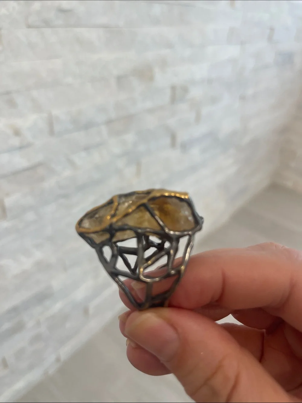 Turkish handmade Citrine Ring - Size 8